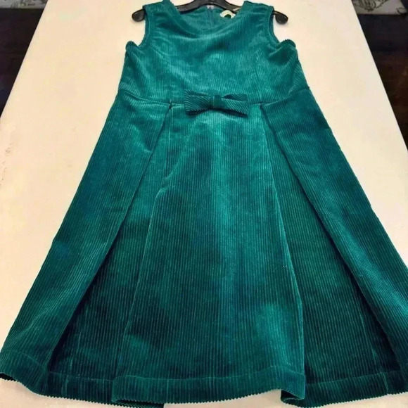 Hope & Henry Girls Corduroy Dress With Bow Green Size 7 - Picture 8 of 9